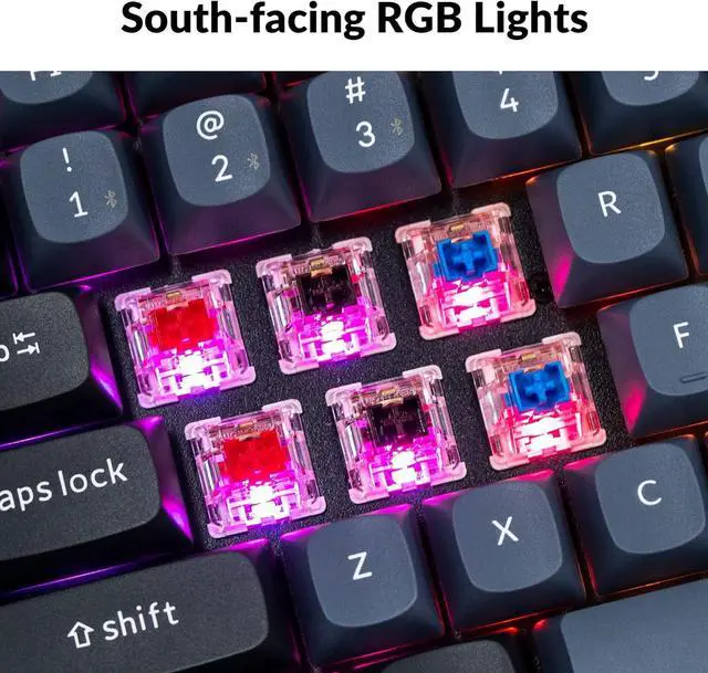 Alt view image 6 of 7 - Keychron K2 Pro Wireless & Wired RGB Custom Mechanical Keyboard with Hot-swappable K Pro Red Switch, QMK/VIA Programmable Macro, 75% Layout Aluminum Frame Keyboard for Mac Windows Linux