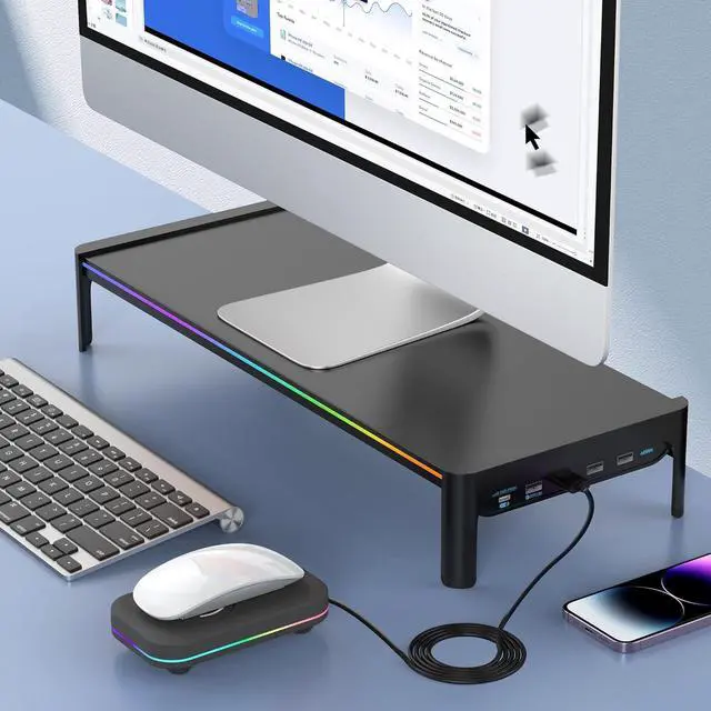 Alt view image 6 of 7 - Mouse Jiggler for Laptop Undetectable, Mouse Mover Pad Moves Randomly, RGB ON/Off Interval Timer, USB-C Automatic Simulator Shaker, Keeps Computer Active Movement(No Software Required)