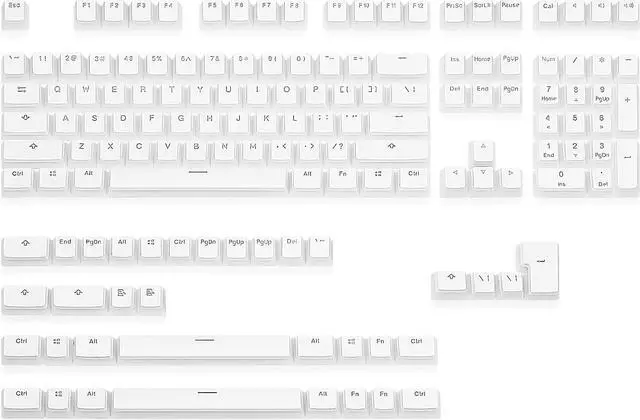 Alt view image 4 of 7 - Happy Balls Keycaps PBT Backlit Doubleshot Cherry MX Pudding Keycap Set OEM Profile Translucent with Keycap Puller for US UK Layout 61 68 84 87 104 108 MX Switches Mechanical Keyboard (White)