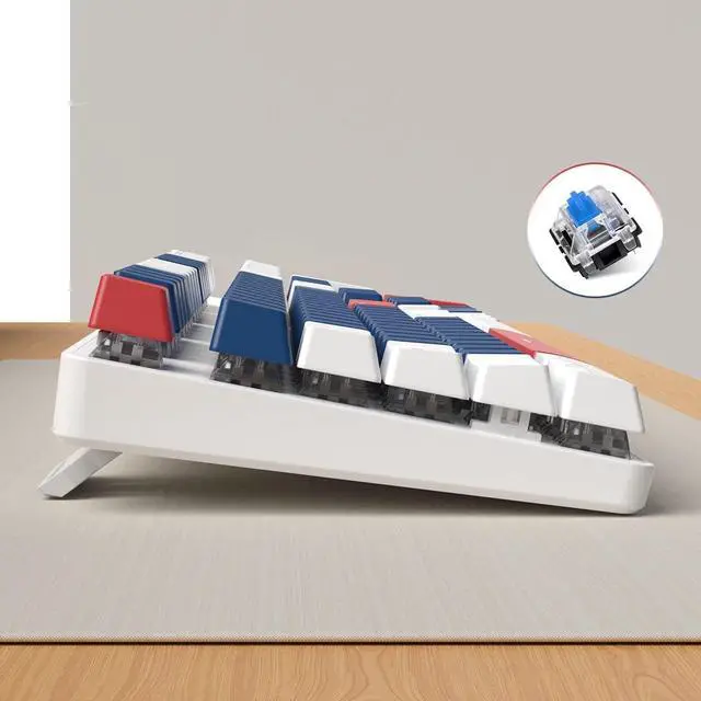 Alt view image 3 of 7 - Merdia Mechanical Keyboard Gaming Keyboard | Blue Switch Blue/White/Red Backlit Keyboard | 104 Keys US Layout | Wired Gaming Keyboard | Hot Swappable Mechanical Keyboard | PC Gaming Keyboards