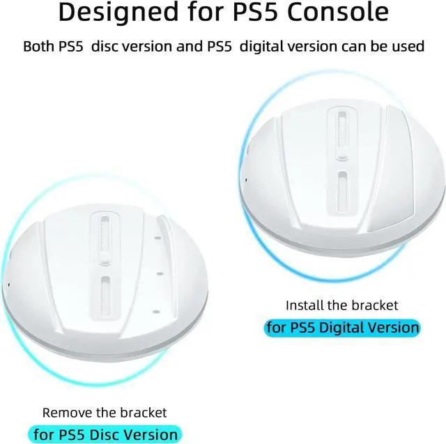 Alt view image 3 of 7 - Mcbazel RGB Vertical Stand for PS5 Console, LED Base Gaming Stand with USB Hub Compatible with PS5 Console - White