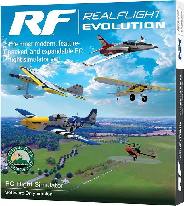 Main image of RealFlight Evolution RC Flight Simulator Software Only, RFL2001, Air/Heli Simulators, Compatible with VR headsets, Online Multiplayer Options