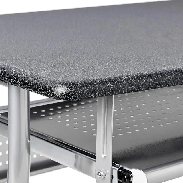Alt view image 6 of 7 - Safco Products 947ANT Mobile Rolling Workstation - Anthricite Metallic Gray, Heavy-Duty Steel Frame, Take Anywhere Caster Wheels, Computer Desk with Keyboard Tray, Portable Home Office Desk, Gray