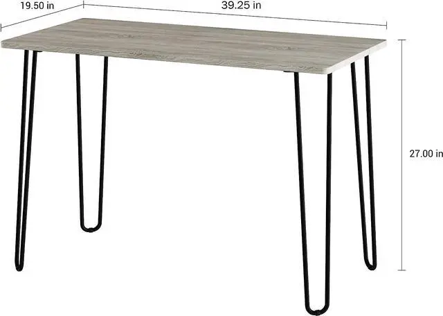 Alt view image 2 of 6 - Desk with Hairpin Legs - Modern Industrial Style Home Decor - Woodgrain-Look and Steel Accent Home Office Furniture by Lavish Home (Gray)