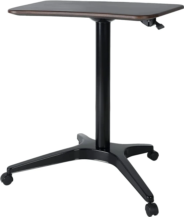 Main image of Mobile Standing Desk,Pneumatic Height Adjustable Laptop Desk, Mobile Laptop Desk with Wheels, Height Adjustable from 29.5'' to 47'',Black