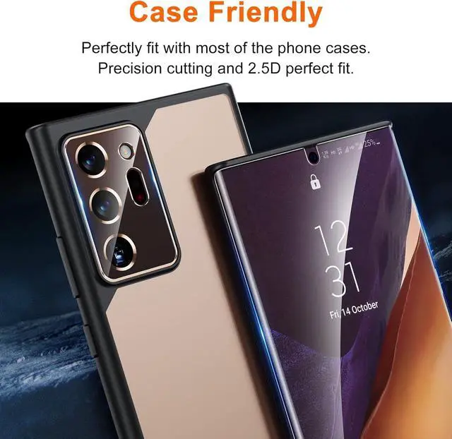 Alt view image 7 of 7 - [2+2 Pack] Compatible with  Galaxy Note 20 Ultra 6.9 inch Soft TPU Screen Protector Not Glass and Camera Lens Protector HD Clarity [Case Friendly][Bubble Free] [Anti-slip tool]