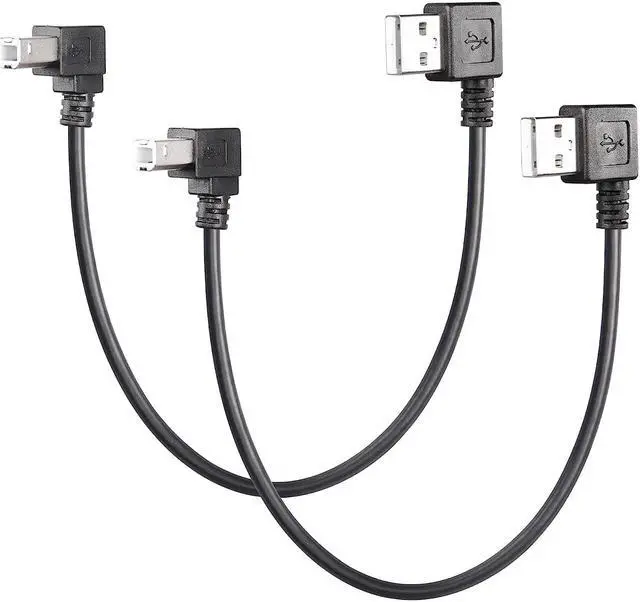 Main image of 1ft Left Angle USB A to B Cable, Printer & Scanner, 90 Degree USB 2.0 Type A Male to Type B Male