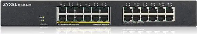 Alt view image 2 of 7 - ZYXEL 24-Port PoE Switch Gigabit Ethernet Smart (GS1900-24EP) - Managed, with 12x PoE+ @ 130W, Rackmount, Limited Lifetime Protection, Welcome to consult