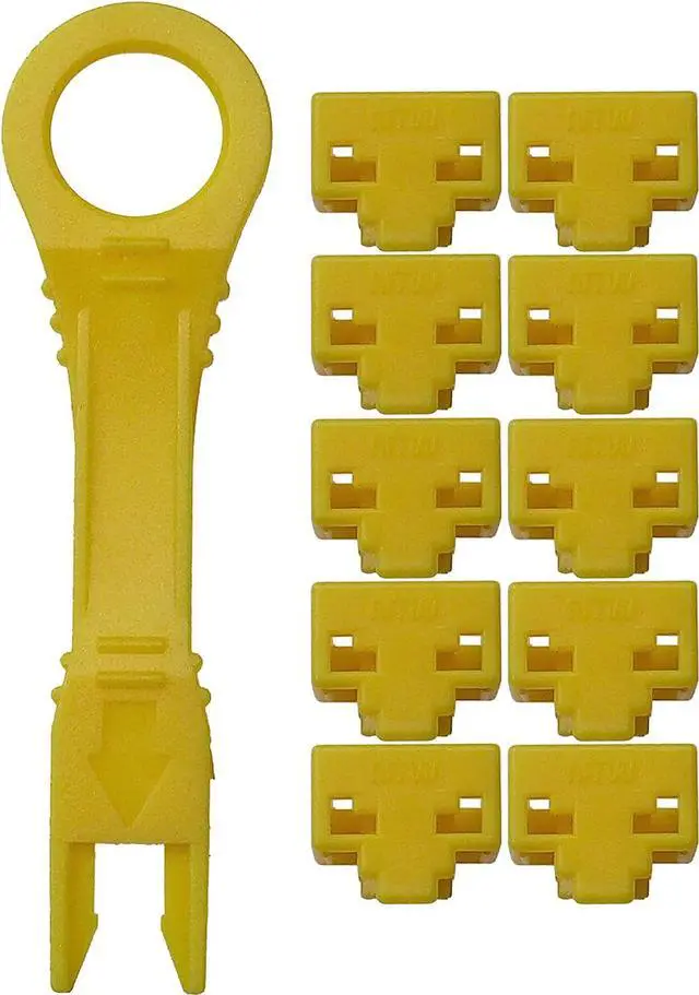 Main image of NTW- Archtech NL-PBK10-YL Locking RJ45 Port/Dust Blocker with Color Coded Keys