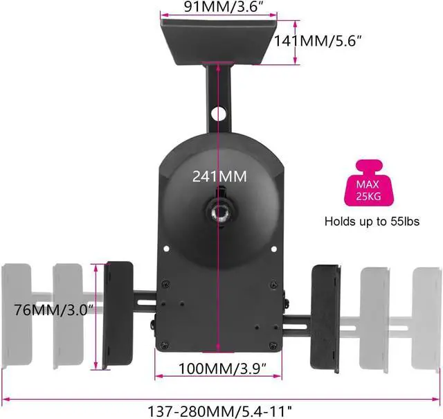 Alt view image 2 of 6 - Suptek Dual Side Clamping Bookshelf Speaker Wall Mounting Bracket for Large Surrounding Sound Speakers, Hold Up to 55 lbs. (SPM201)