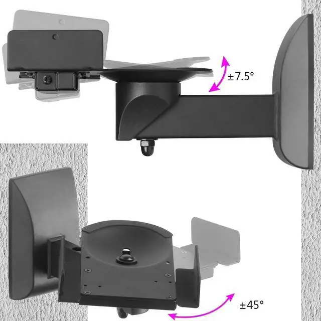 Alt view image 3 of 6 - Suptek Dual Side Clamping Bookshelf Speaker Wall Mounting Bracket for Large Surrounding Sound Speakers, Hold Up to 55 lbs. (SPM201)