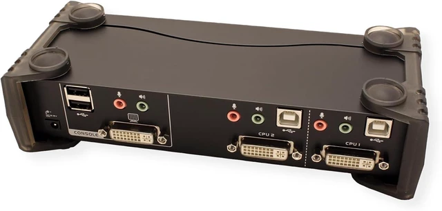 Alt view image 2 of 7 - ATEN 2-Port USB 2.0 DVI KVMP Switch with Cables CS1762A (Silver)
