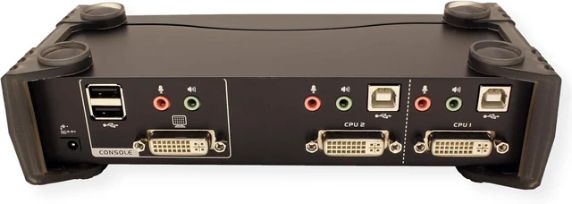 Alt view image 4 of 7 - ATEN 2-Port USB 2.0 DVI KVMP Switch with Cables CS1762A (Silver)
