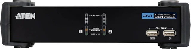 Alt view image 6 of 7 - ATEN 2-Port USB 2.0 DVI KVMP Switch with Cables CS1762A (Silver)