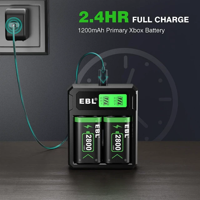 Alt view image 5 of 7 - Xbox Controller Battery Pack and Rechargeable Charger, Compatible with Xbox Series X/S & Xbox One X/S/Elite Wireless Controllers, EBL High-Speed Charging Controller Charger with 2 Battery 2800mAh