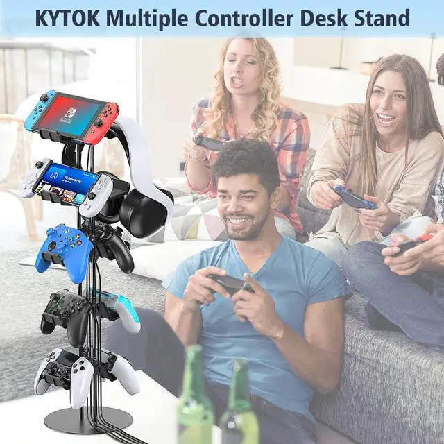 Alt view image 7 of 7 - Kytok Gamer Gifts, Headset Stand 5 Tiers with Cable Organizer, Controller Stand Compatible with PS5/Xbox/Nintendo Switch/PS Portal/PS4, Headset Holder & Controller Holder for 10 Packs Controller