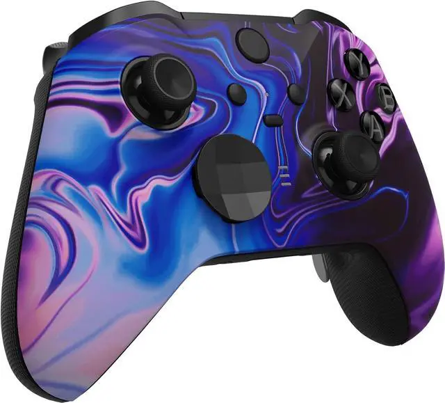 Alt view image 5 of 7 - eXtremeRate Origin of Chaos Faceplate Cover, Soft Touch Front Housing Shell Case Replacement Kit for Xbox One Elite Series 2 Controller Model 1797 - Thumbstick Accent Rings Included