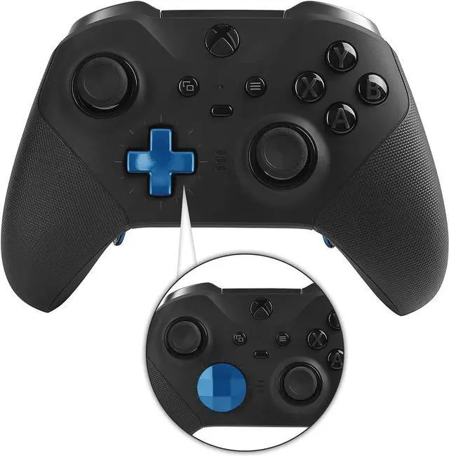 Alt view image 5 of 7 - TOMSIN 13 in 1 Xbox Elite Series 2 Controller Accessories Replacement Pack,6 Metal Thumbsticks,2 D-Pads,4 Paddles and 1 Adjuster for Xbox Elite Controller Series 2 Core Accessory Parts(Blue)