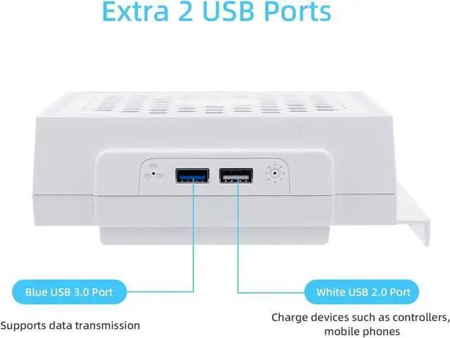 Alt view image 7 of 7 - Mcbazel Cooling Fan for Xbox Series S, RGB LED Display, Low Noise, 2 Extra USB Ports, 3 Level Adjustable Speed External Cooler Fan for Xbox Series S Console Only