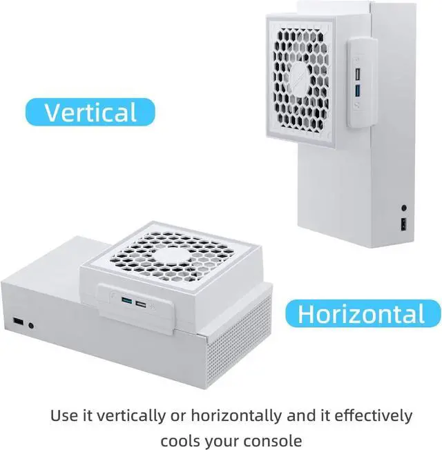 Alt view image 2 of 7 - Mcbazel Cooling Fan for Xbox Series S, RGB LED Display, Low Noise, 2 Extra USB Ports, 3 Level Adjustable Speed External Cooler Fan for Xbox Series S Console Only