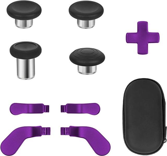 Metal Thumbsticks for Xbox Elite Series 2 Core Controller Accessories,  Replacement Magnetic Buttons kit Includes 4 Swap Magnetic Joysticks, 4  Paddles, 1 Standard D-Pads (Purple) 