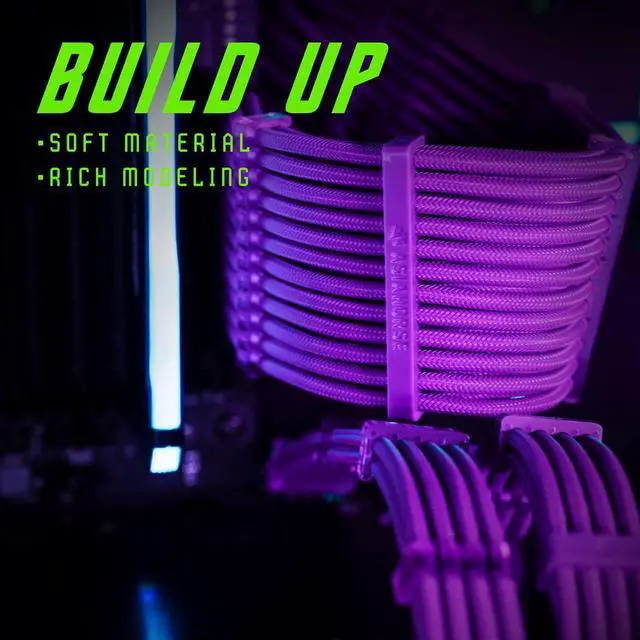 Alt view image 3 of 7 - AsiaHorse 18AWG PSU Cable Extension Sleeved Custom Mod GPU PC Audio Video Power Supply Soft Braided Cables with Two Color Comb Kit 24P/8P to 6+2P/ 8P to 4+4P 30CM