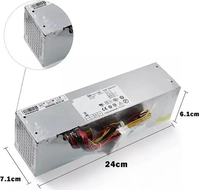 Alt view image 2 of 3 - 240W Desktop Power Supply Unit PSU Replacement for Dell OptiPlex 390 790 990 3010 7010 9010 (Small Form Factor) SFF Systems H240AS-00 AC240AS-00 L240AS-00 AC240ES-00 H240ES-00 Series
