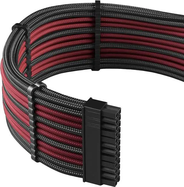 Alt view image 3 of 4 - CableMod Pro ModMesh Sleeved Cable Extension Kit (Carbon + Red)