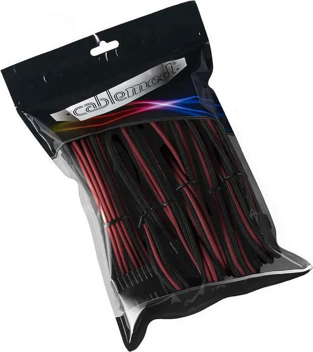 Alt view image 4 of 4 - CableMod Pro ModMesh Sleeved Cable Extension Kit (Carbon + Red)