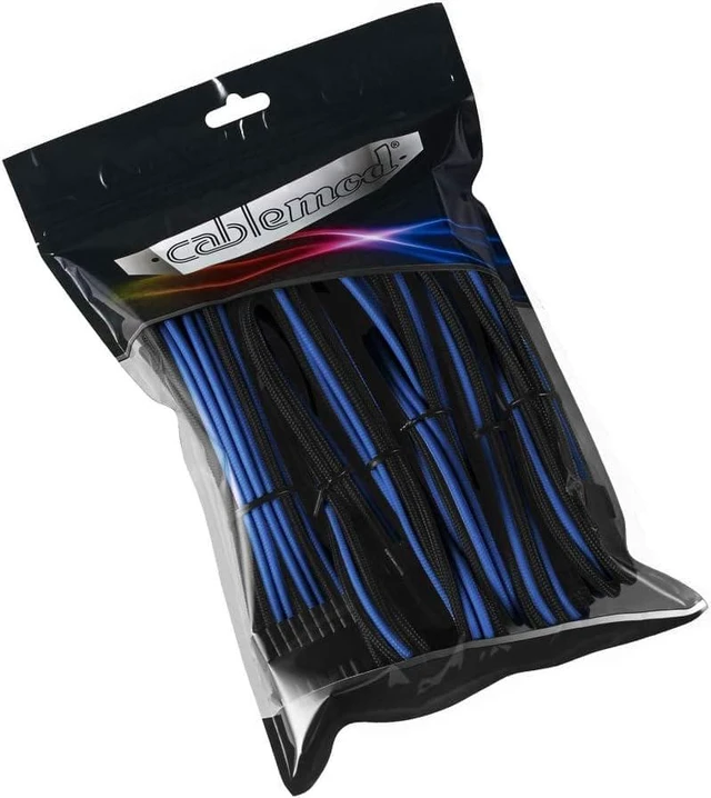 Alt view image 4 of 4 - CableMod Pro ModMesh Sleeved Cable Extension Kit (Black + Blue)