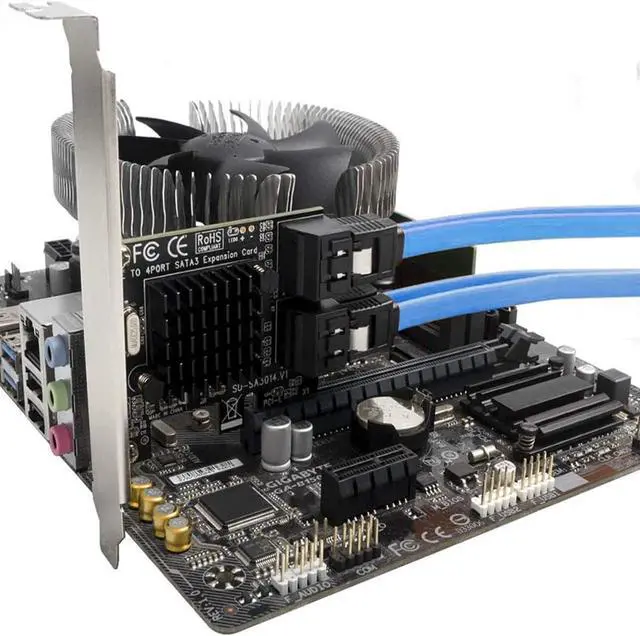 Alt view image 7 of 7 - Ziyituod SATA Card,PCIE 3.0, 4 Port with 4 SATA Cables, 6 Gbps SATA Controller PCI Express Expression Card with Low Profile Bracket, Boot as System Disk, Non Raid, Support 4 SATA 3.0 Devices
