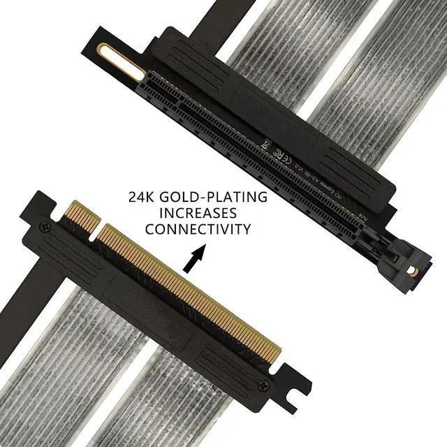 Alt view image 2 of 7 - PCIE 4.0 x16 Extender Riser Cable,High Speed Flexible Right Angle PCI-E Port GPU Graphic Card Extension Cable-250mm