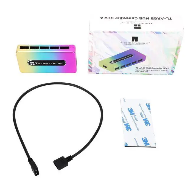 Alt view image 7 of 7 - Thermalright Integrated ARGB Fan Hub, 10-Port 5V/3Pin PC Fan Controller SATA Interface