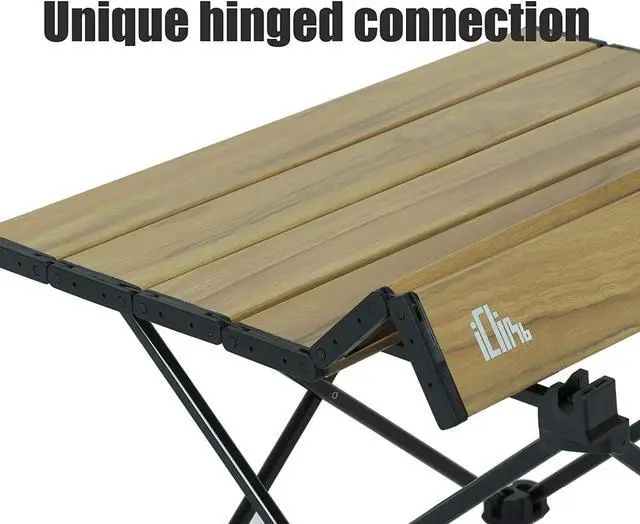 Alt view image 5 of 7 - iClimb Ultralight Compact Camping Alu. Folding Table with Carry Bag, Two Size (Nature - S)