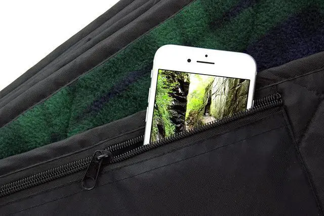 Alt view image 2 of 7 - DOWN UNDER OUTDOORS Large Waterproof Windproof Extra Thick 350 GSM Quilted Fleece Stadium Blanket, Machine Washable Camping Picnic & Outdoor, Beach, Baseball,Dog, 82 x 55 (Green Check)