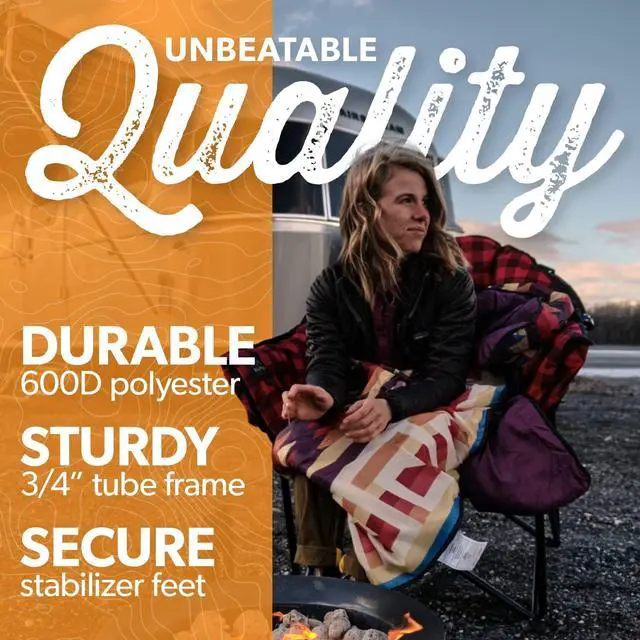 Alt view image 3 of 7 - Kuma Outdoor Gear Lazy Bear Chair with Carry Bag, Ultimate Portable Luxury Outdoor Chair for Camping, Glamping, Sports & Outdoor Adventures (Sierra/Black)