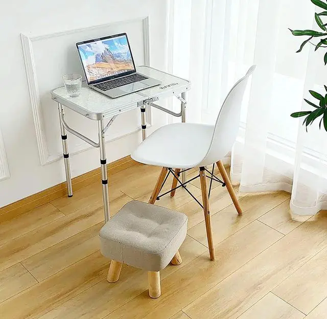 Alt view image 6 of 7 - YUFIFAIRY Small Folding Table Portable, 24''L x16''W Foldable Camp Table with 3 Adjustable Height, Indoor Outdoor Lightweight Aluminum Table for Outdoor Cooking Picnic, (3 Heights)