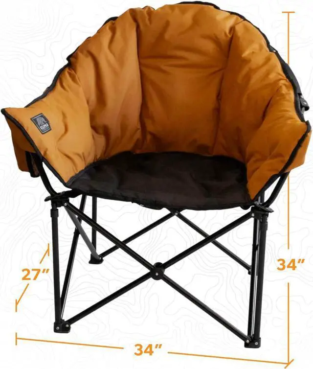 Alt view image 2 of 7 - Kuma Outdoor Gear Lazy Bear Chair with Carry Bag, Ultimate Portable Luxury Outdoor Chair for Camping, Glamping, Sports & Outdoor Adventures (Sierra/Black)