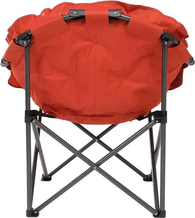 Alt view image 5 of 6 - KHORE Oversized Folding Camping Moon Saucer Chair Supports 380 LBS with Cup Holder and Carry Bag (Orange)