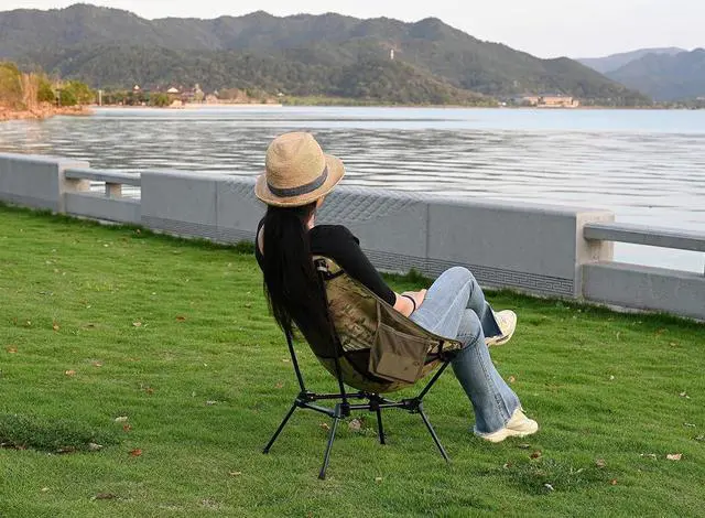 Alt view image 2 of 6 - MARCHWAY Ultralight Folding Camping Chair, Heavy Duty Portable Compact for Outdoor Camp, Travel, Beach, Picnic, Festival, Hiking, Lightweight Backpacking (Camo)