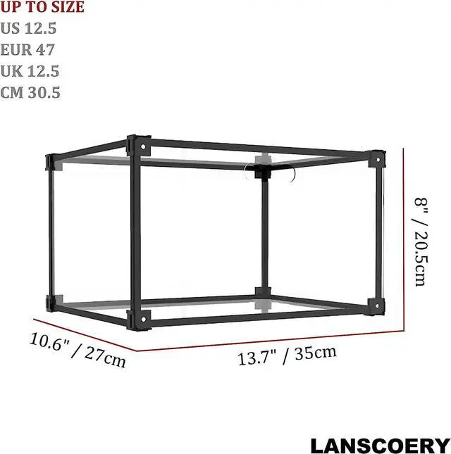 Alt view image 2 of 7 - LANSCOERY Transparent Acrylic Shoe Box Magnetic Side Open Shoes Box Plastic Storage Shoe Box Sneaker Show Box Shoes Display Box Shoe Container Clear Closet Shelf Shoe Organizer