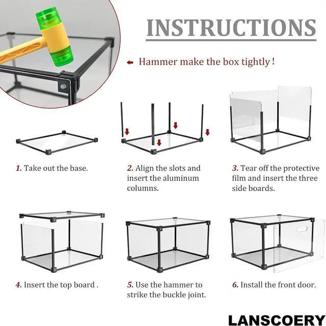 Alt view image 6 of 7 - LANSCOERY Transparent Acrylic Shoe Box Magnetic Side Open Shoes Box Plastic Storage Shoe Box Sneaker Show Box Shoes Display Box Shoe Container Clear Closet Shelf Shoe Organizer