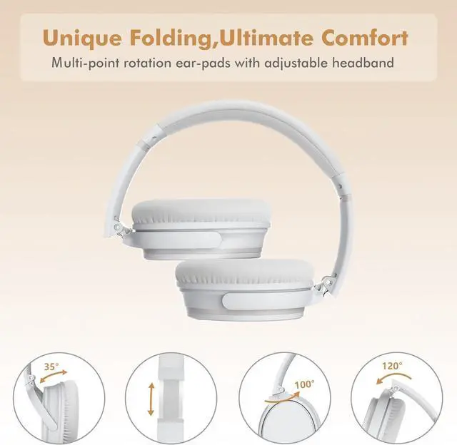 Alt view image 7 of 7 - Srhythm NC25 Wireless Headphones Bluetooth 5.3,Lightweight Noise Cancelling Headset Over-Ear with Low Latency,Game Mode