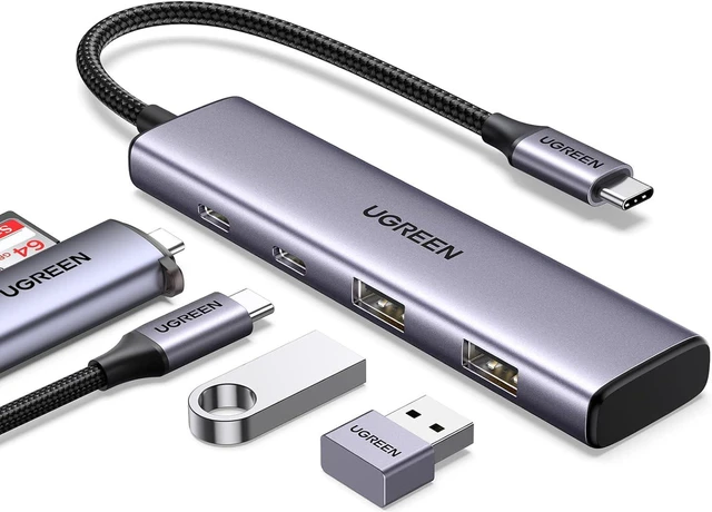 Main image of UGREEN USB C Hub 4 Ports, USB C Splitter with 2 USB A 3.0 Ports and 2 USB C 3.0 Ports Aluminum, Slim USB C to USB C 3.0 Hub Adapter for MacBook Pro Air, iPad Pro, Dell, Chromebook, and More