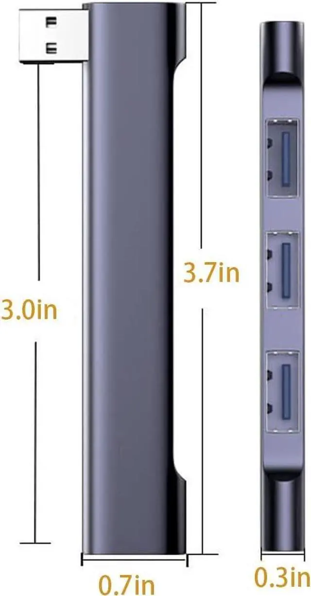 Alt view image 6 of 7 - USB Hub for Laptop 4-Port, Portable USB 3.0 Hub USB Splitter, USB Multiport Adapter Expander for MacBook Air/Pro, Laptop, PC, Keyboard, Flash Drive, Mobile HDD (USB Hub for Right)