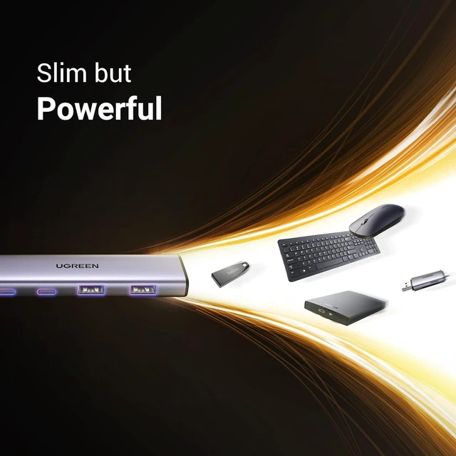 Alt view image 7 of 7 - UGREEN USB C Hub 4 Ports, USB C Splitter with 2 USB A 3.0 Ports and 2 USB C 3.0 Ports Aluminum, Slim USB C to USB C 3.0 Hub Adapter for MacBook Pro Air, iPad Pro, Dell, Chromebook, and More
