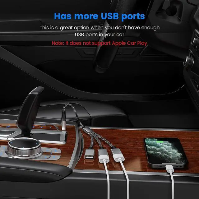 Alt view image 5 of 5 - USB 3 Port Splitter Cable, MOGOOD USB Type B Splitter 1 Male to 3 Female USB 2.0 Adapter Power Cord Extension Hub for Charging/Data Transfer/Laptop/Mac