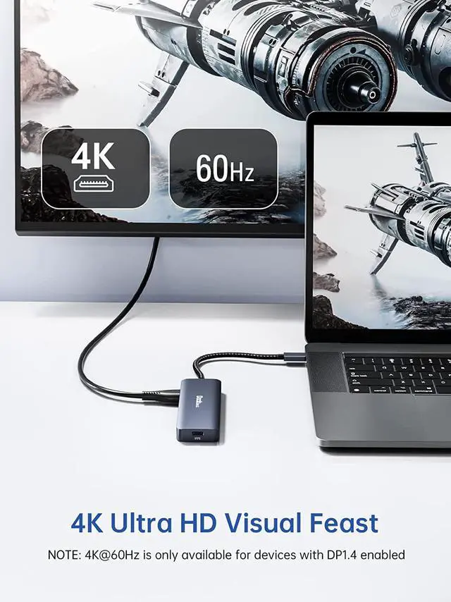 Alt view image 3 of 7 - USB C to USB Adapter, USB C Hub with HDMI 4K@60Hz, USB C to USB C 100W Power Delivery, 3 USB 3.0 Ports, Dockteck 5-in-1 USB C Adapter for MacBook Pro/Air, iPad Pro/Air/Mini 6, Surface Pro, Steam Deck