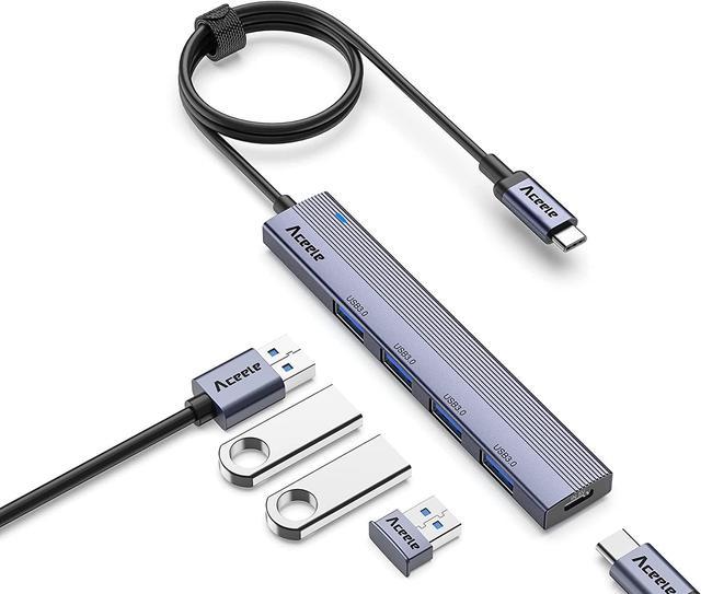 Aceele USB C Hub 5 Ports, USB C to USB Hub with 2ft Extension Long