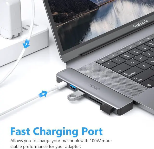 Alt view image 7 of 7 - USB C Hub,Adapter for MacBook Air 2023/2022/2021/2020/2019/2018, MacBook Pro Adapter 2017-2022 Thunderbolt 3 Multiport Mac Adapter Dongle with 4K HDMI, 3 USB 3.0 Ports, SD/TF Card Reader, 100W PD